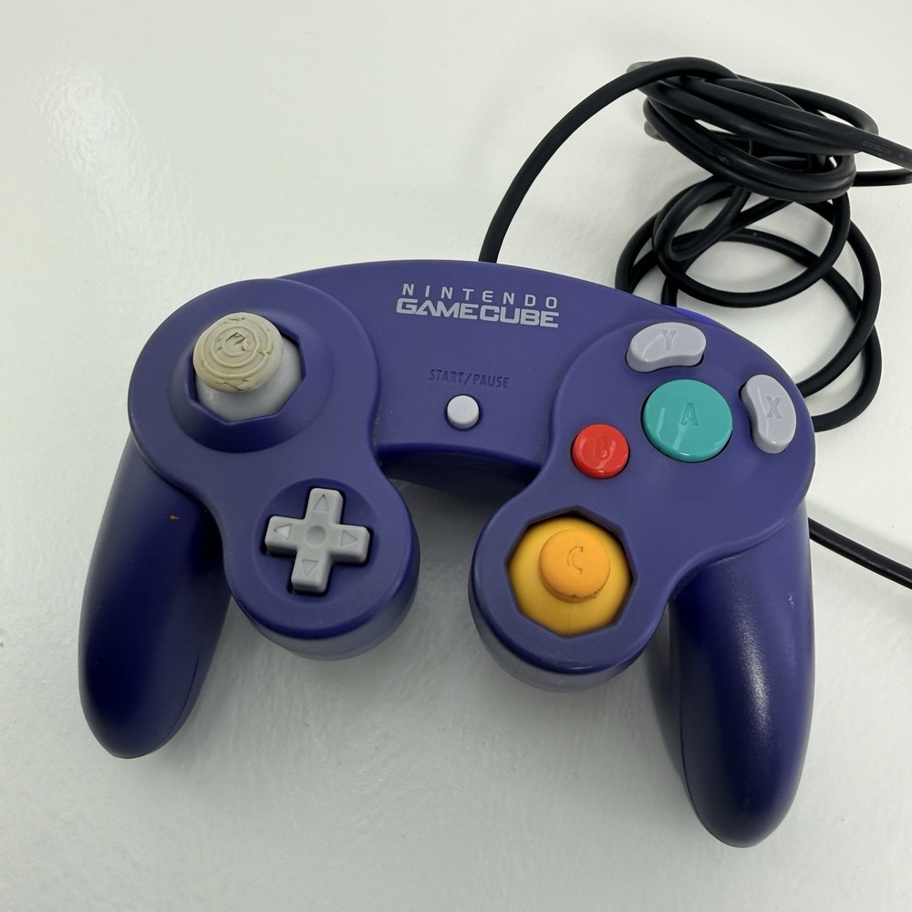 Nintendo GameCube Controller Purple Indigo OEM Original DOL-003 Tested & Working